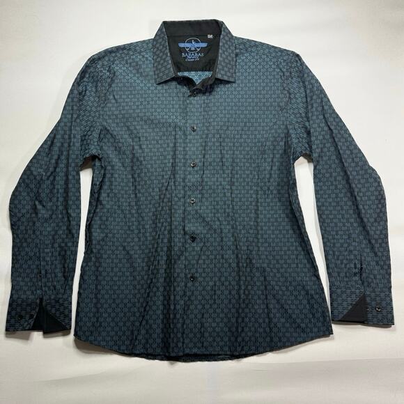 Barabas Signature Men's Classic FitBlue Black Button Up Dress Shirt - Size XL - Picture 1 of 5